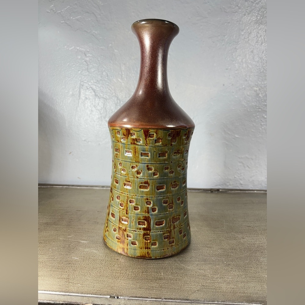 Vtg Mid-Century Studio Pottery Danish Modern Style Vase